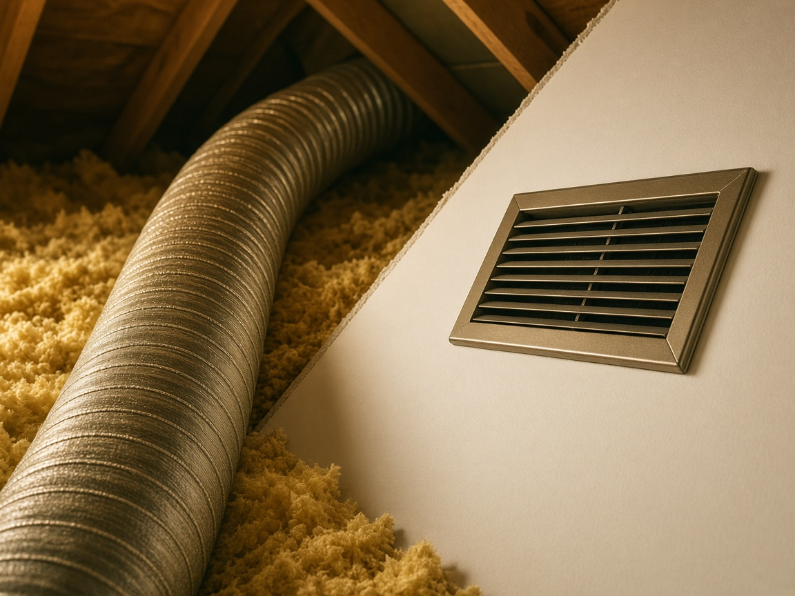 Insulated flex duct in an attic